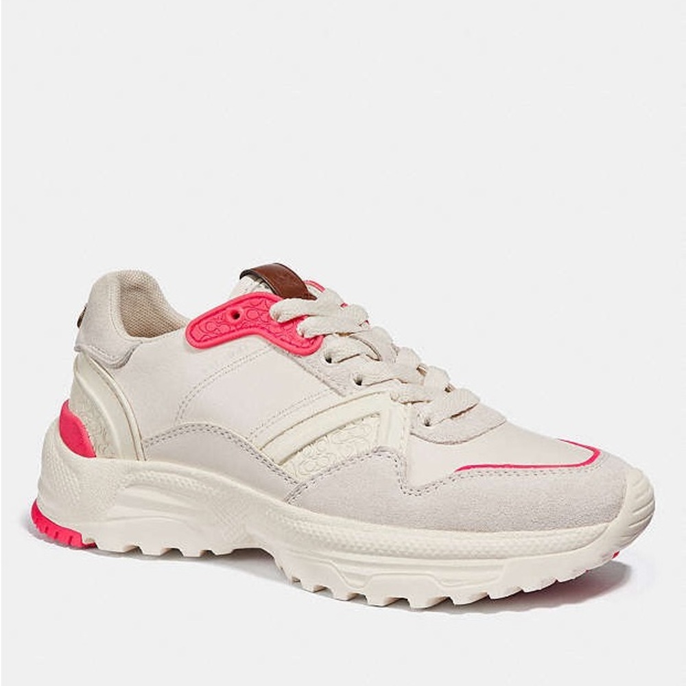 Coach Women's Athletic Shoes - White and Red C143 Runner